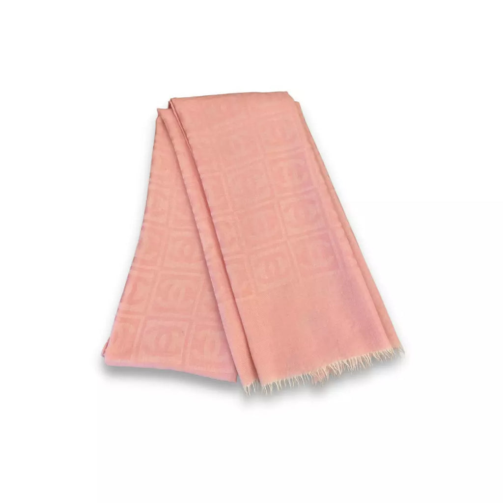 CHANEL PINK COTTON SCARF