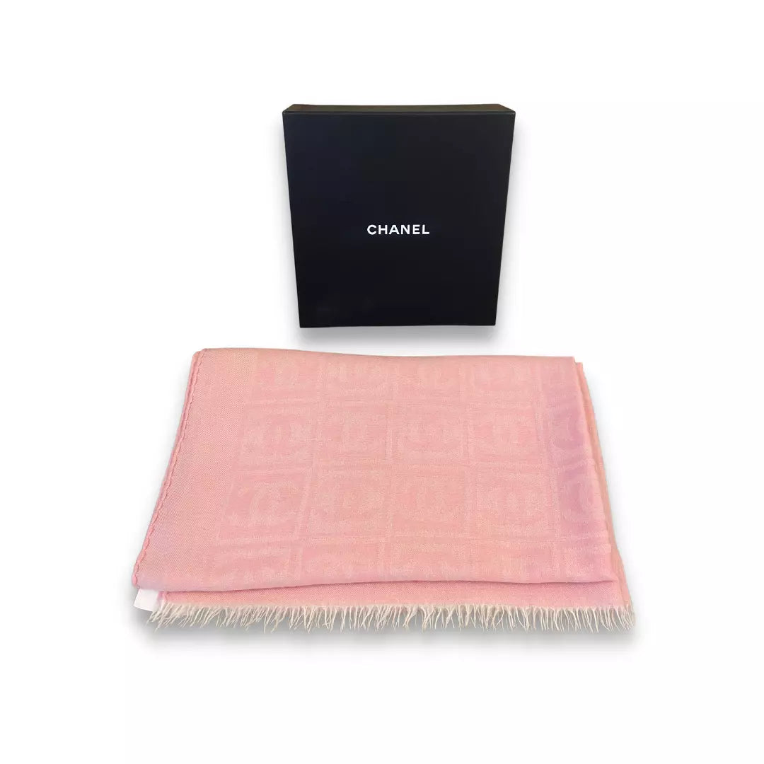 CHANEL PINK COTTON SCARF