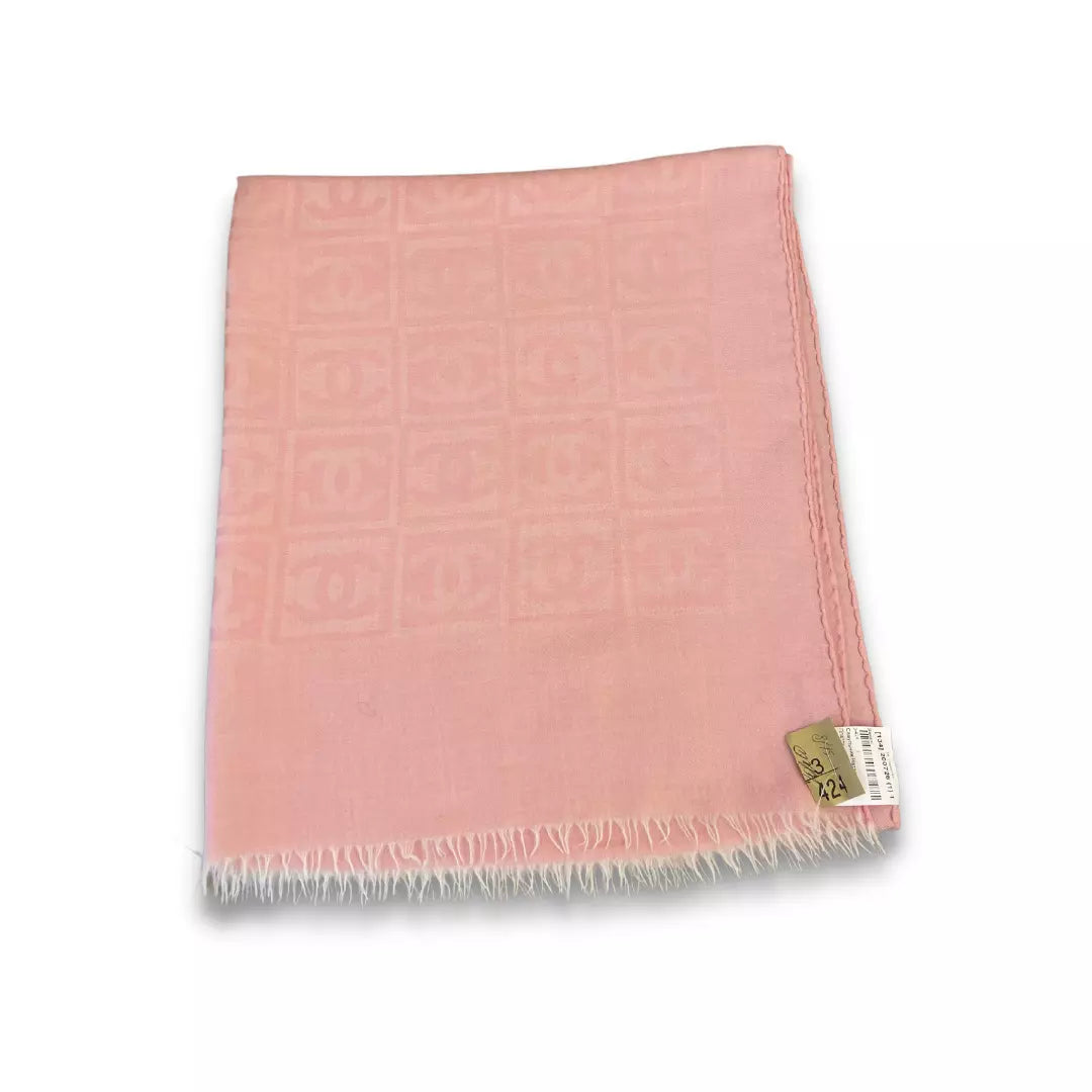 CHANEL PINK COTTON SCARF