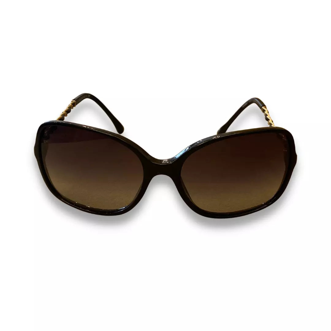 CHANEL RESIN & CHAIN SUNGLASSES