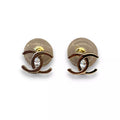CHANEL SILVER CC CRYSTAL EARRINGS