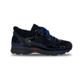 Chanel black and blue patent leather and tweed sneakers