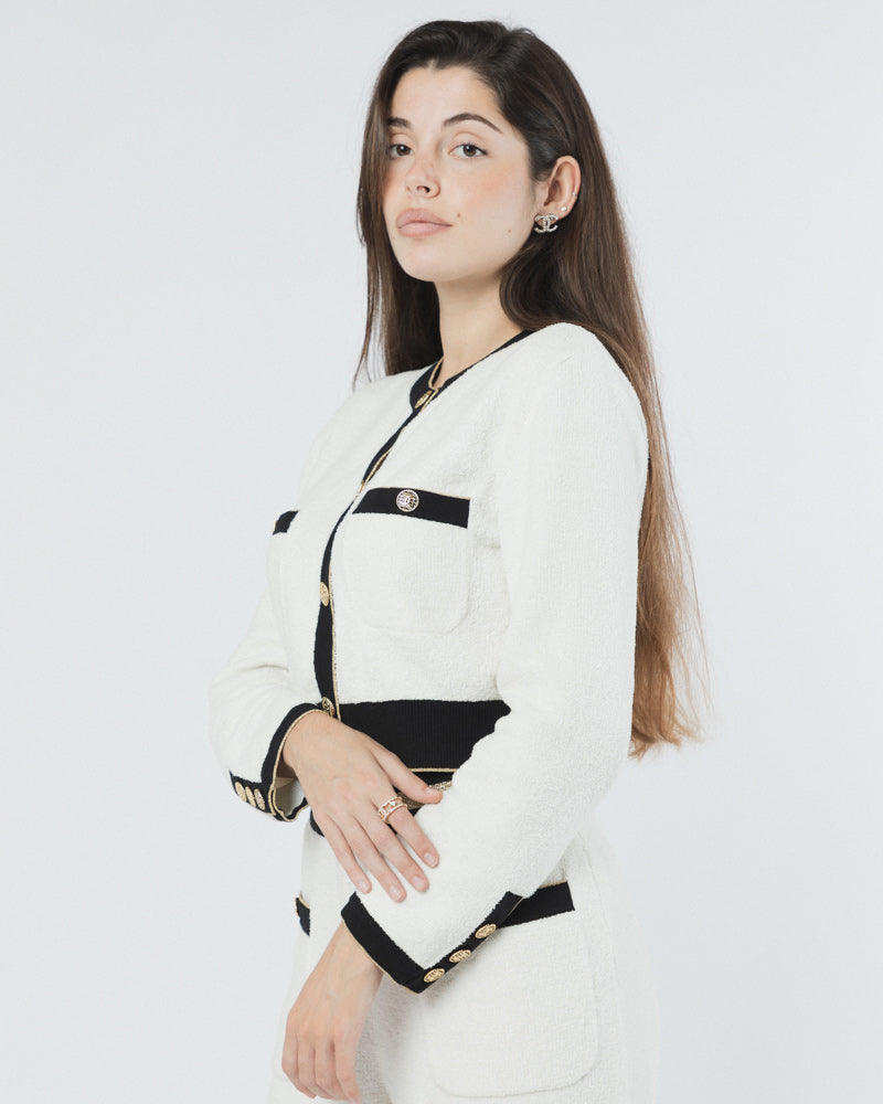 CHANEL WHITE & BLACK CLASSIC SUIT