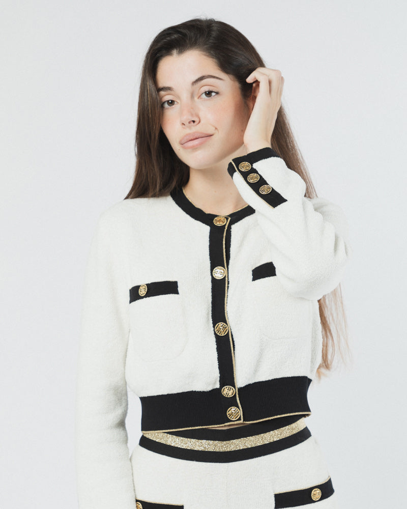 CHANEL WHITE & BLACK CLASSIC SUIT