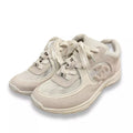 CHANEL WHITE SUEDE CALFSKIN CC SNEAKERS