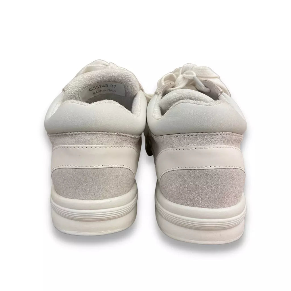CHANEL WHITE SUEDE CALFSKIN CC SNEAKERS