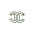 Chanel CC golden brooch rhinestones