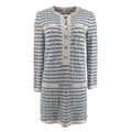 Pre owned Chanel La Pausa Striped Fringed Knit Mini Designer Dress