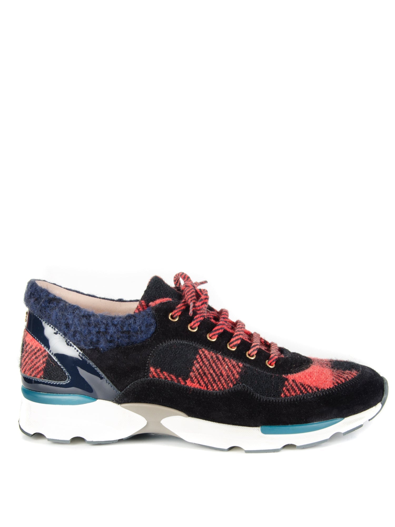 Tweed Patent Leather Sneakers