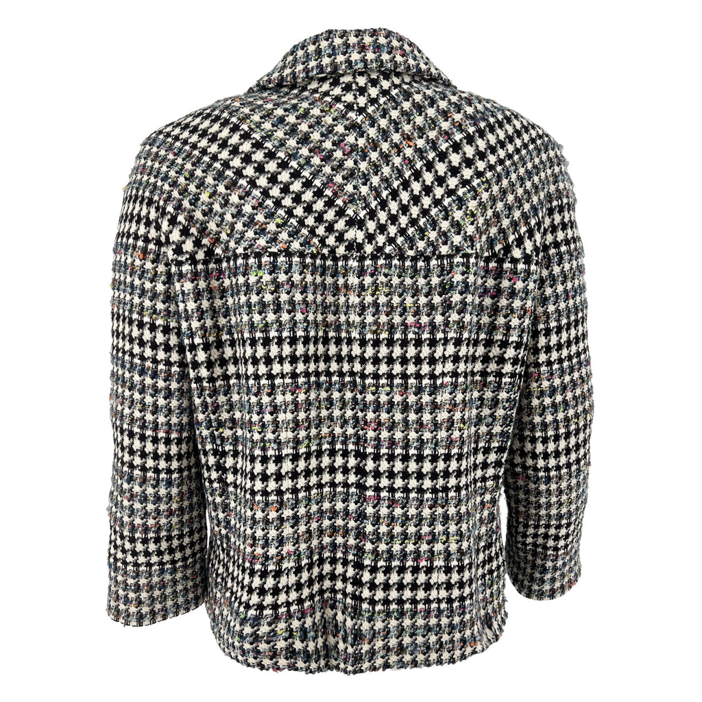 Pre owned Chanel 2006 Houndstooth Pattern zip-up Designer jacket