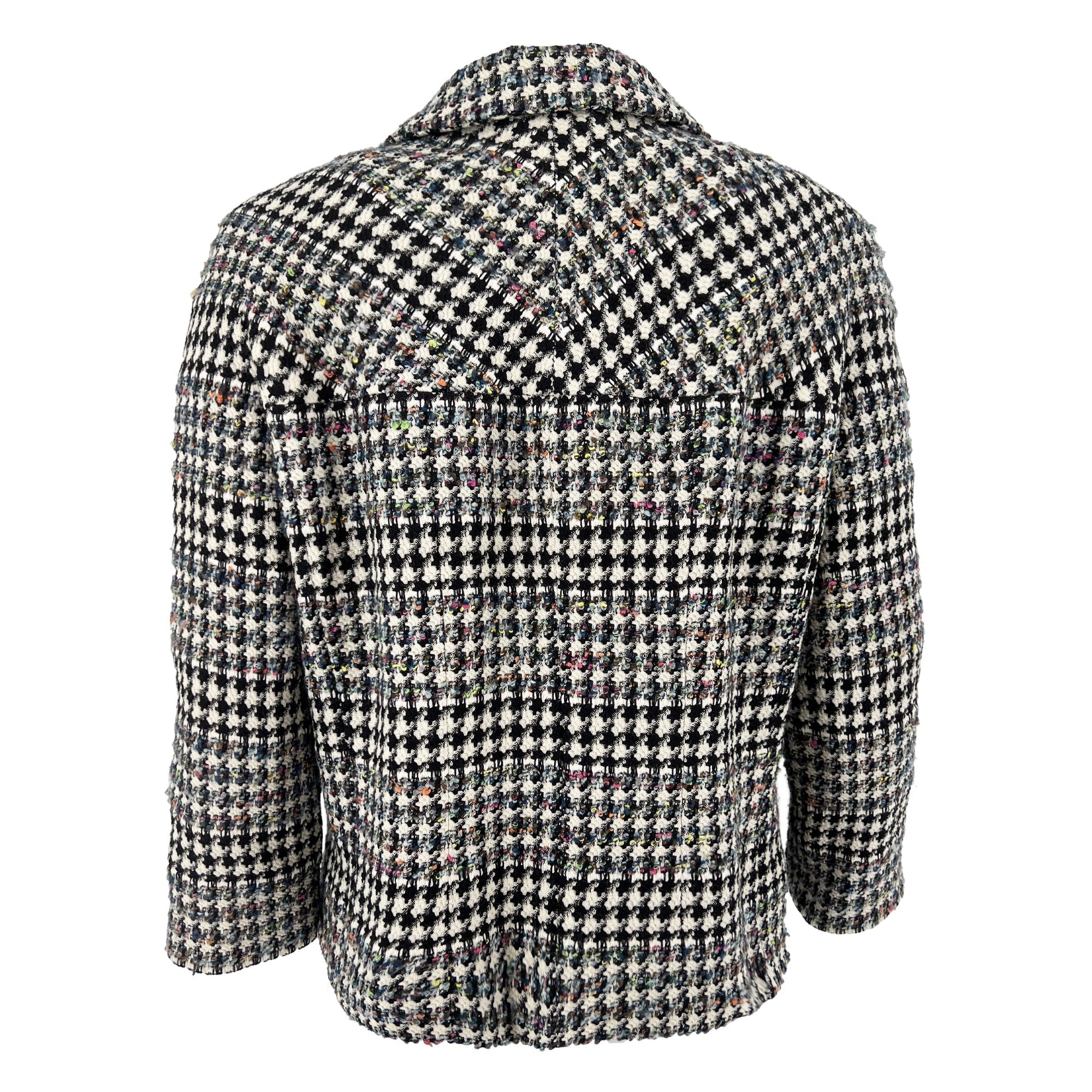 Pre owned Chanel 2006 Houndstooth Pattern zip-up Designer jacket