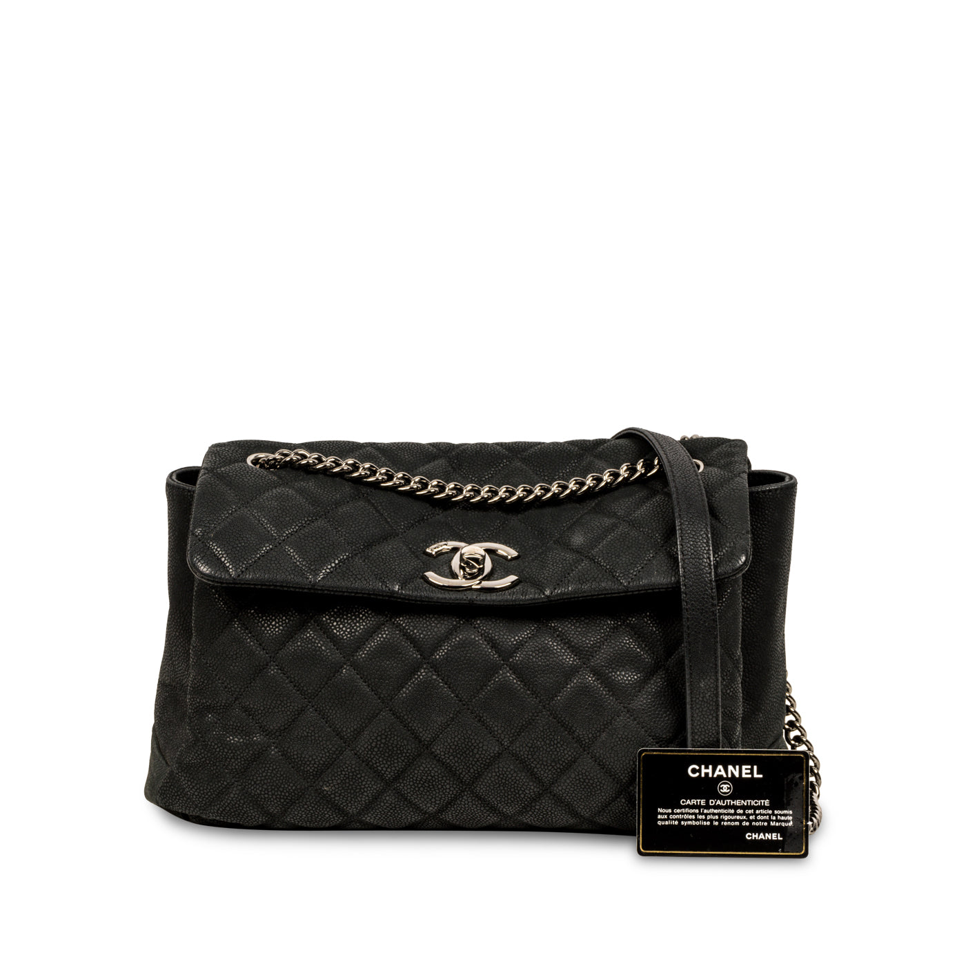 Accordion Shoulder Bag - Matte Caviar