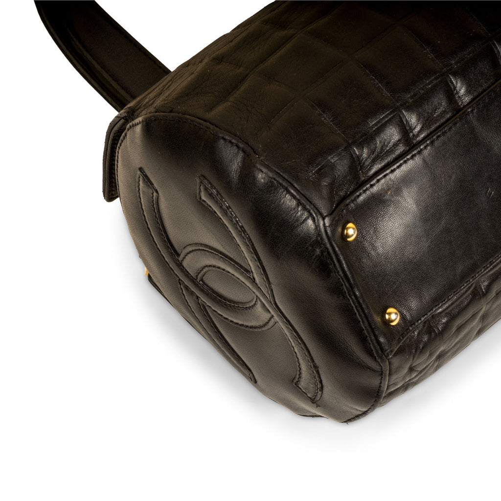 Vintage Quilted Bowler Tote