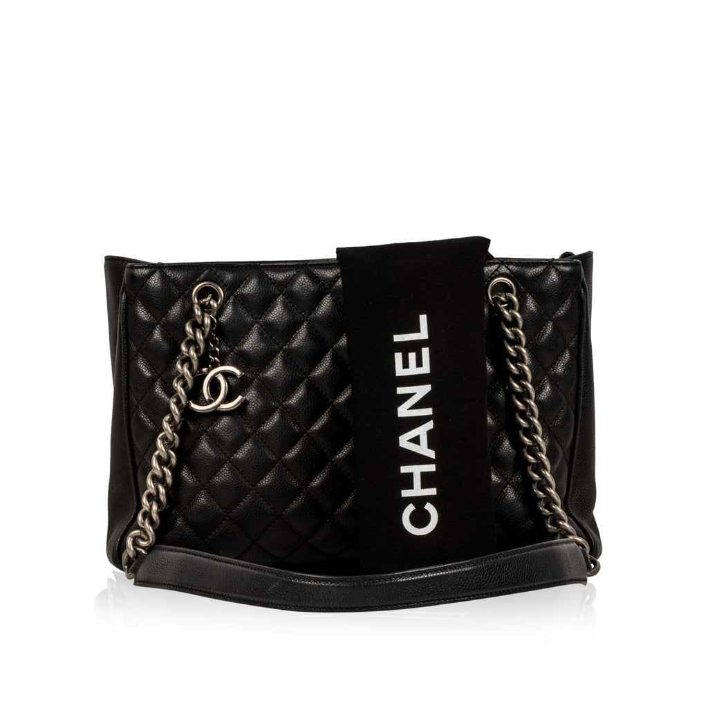 Chanel Chain Tote - Black - Caviar
