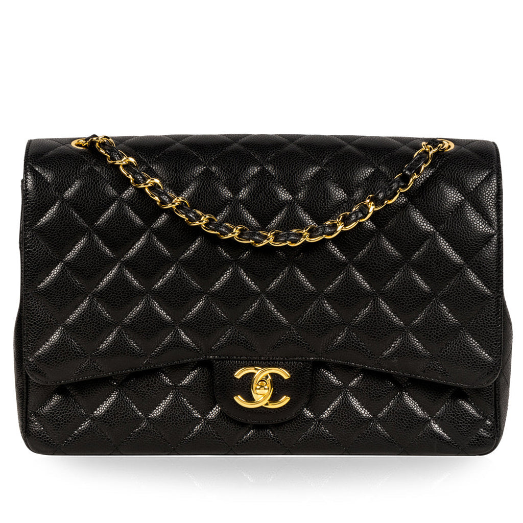 Classic Flap Bag Maxi - Caviar - Black - GHW