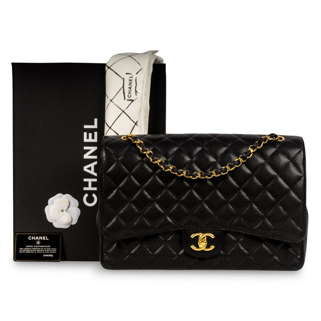 Classic Flap Bag Maxi - Caviar - Black - GHW