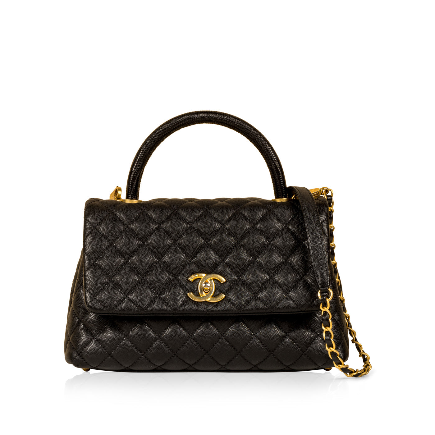 Coco Handle Flap Bag - Lizard Handle
