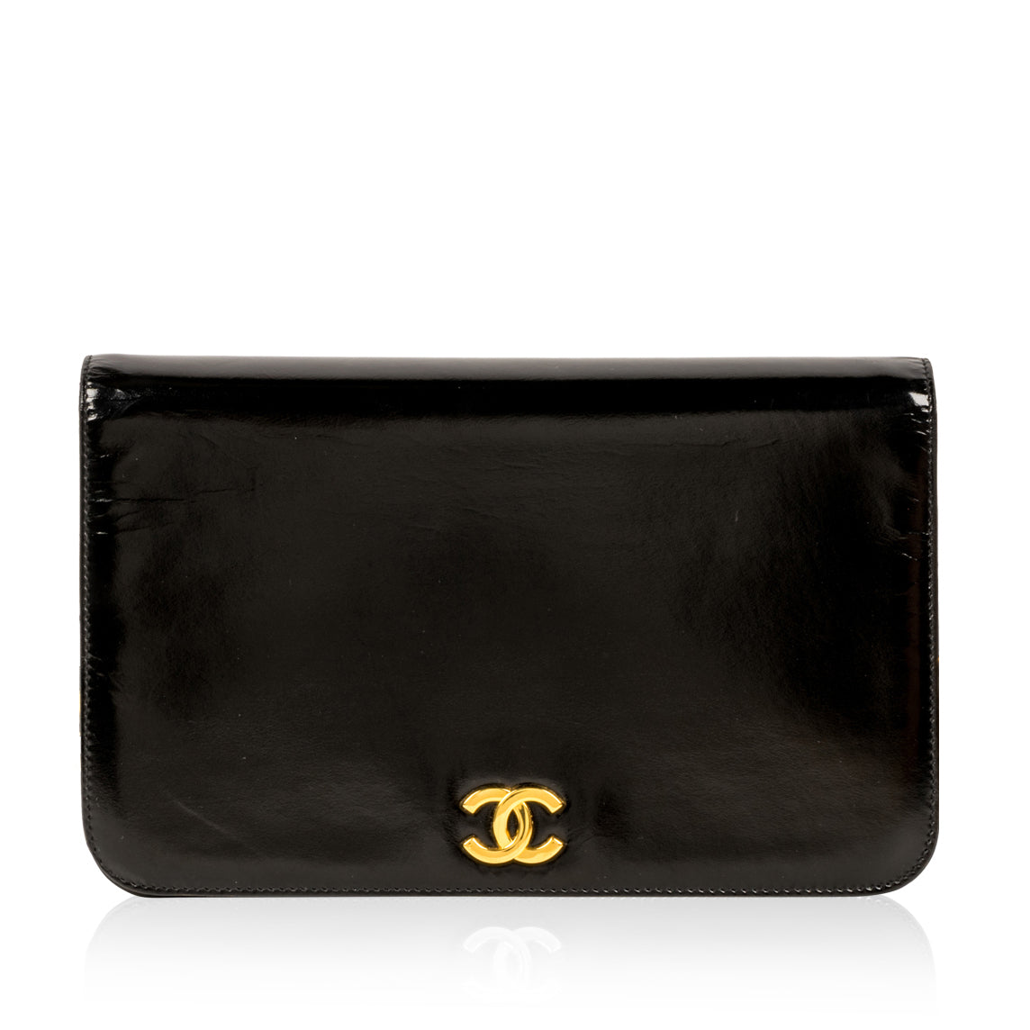 Vintage Flap Bag - Black - Patent