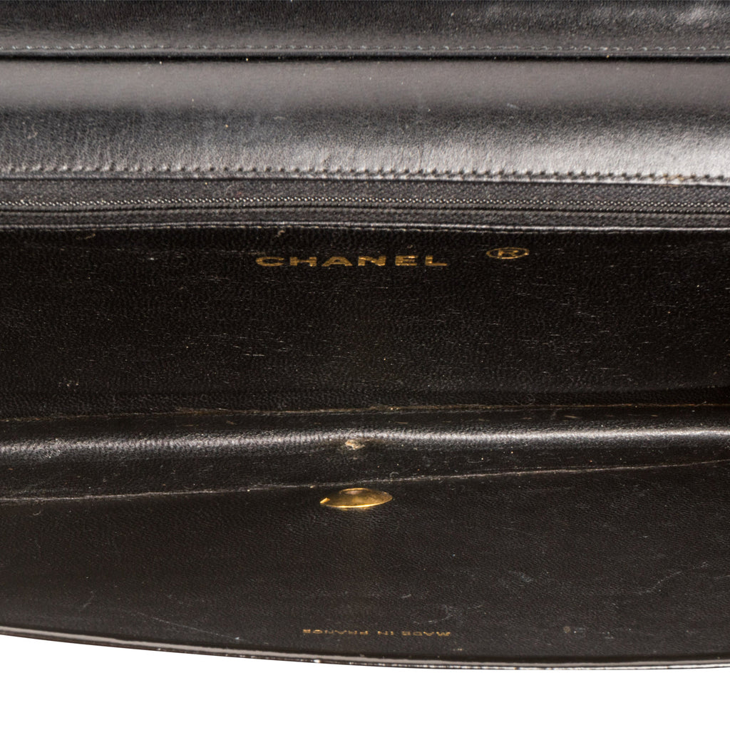 Vintage Flap Bag - Black - Patent