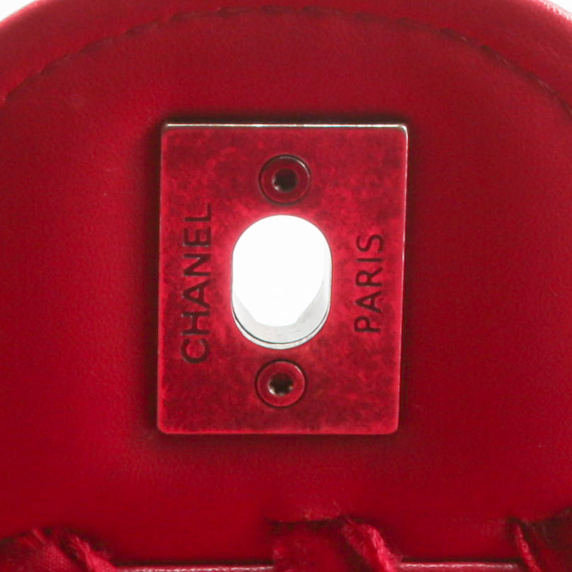 CHANEL Fancy Felt Flap Bag Dark Pink