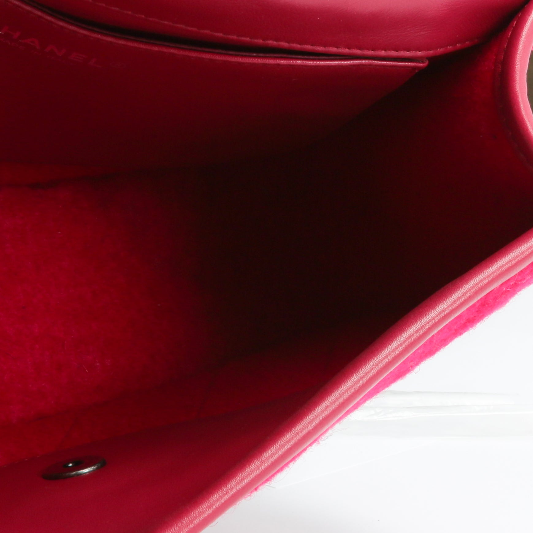 CHANEL Fancy Felt Flap Bag Dark Pink