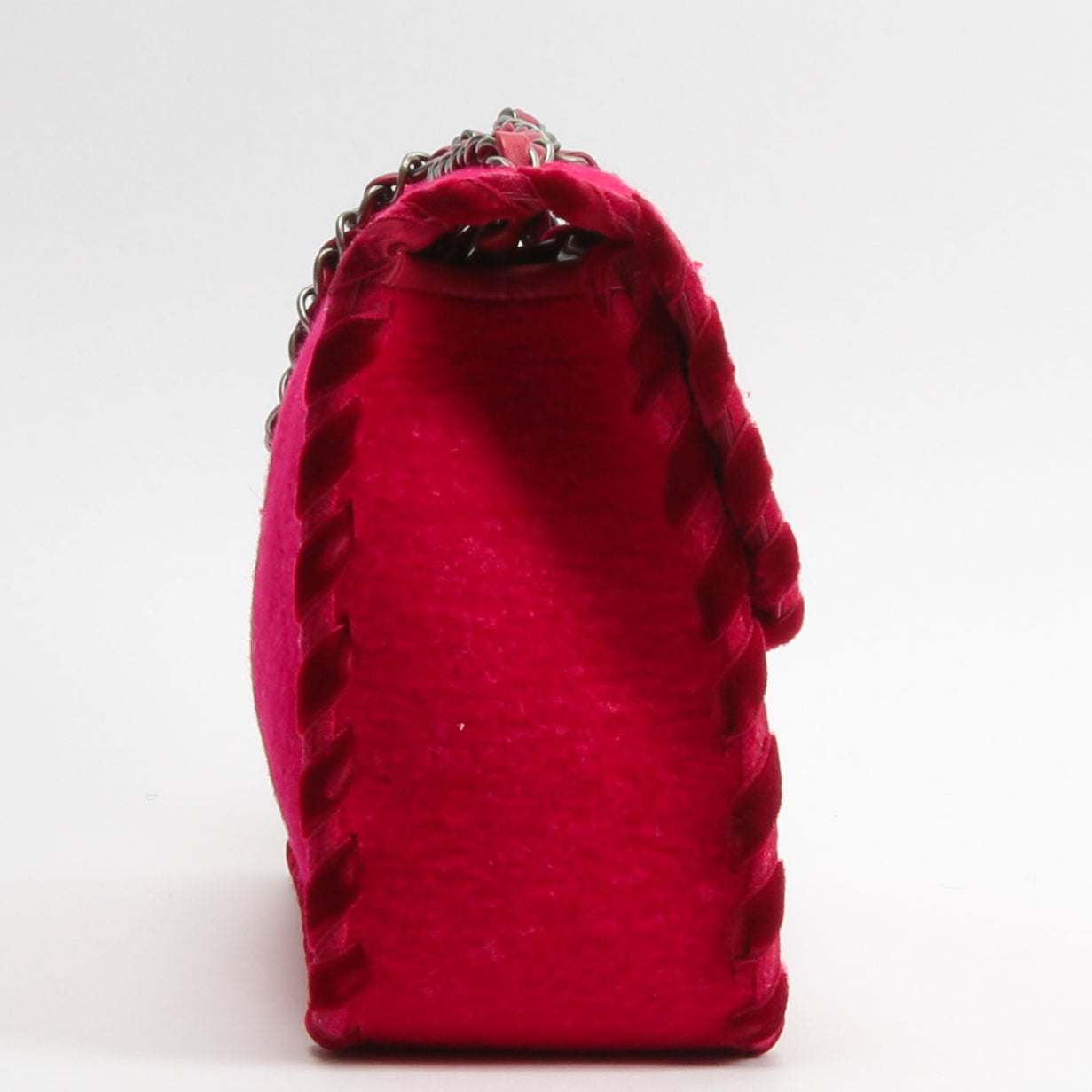 CHANEL Fancy Felt Flap Bag Dark Pink
