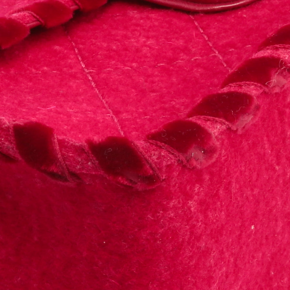 CHANEL Fancy Felt Flap Bag Dark Pink