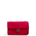 CHANEL Fancy Felt Flap Bag Dark Pink