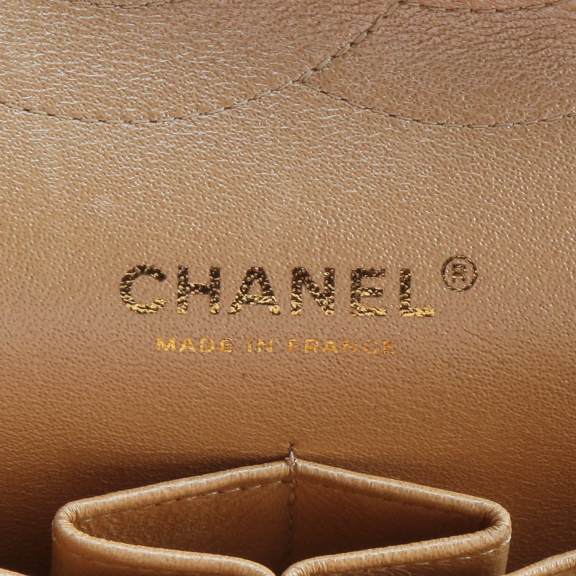 CHANEL Jumbo Quilted Double Flap Caviar Beige Iridescent