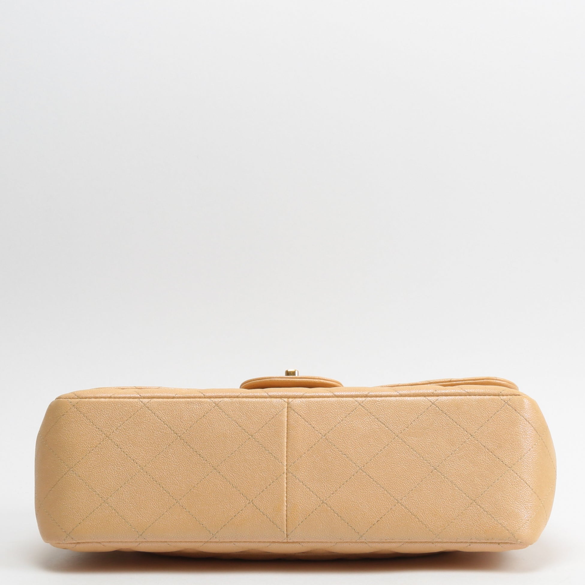 CHANEL Jumbo Quilted Double Flap Caviar Beige Iridescent