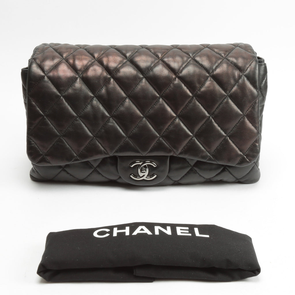 CHANEL Maxi 3 Accordion Flap Black Bag OUTLET FINAL SALE