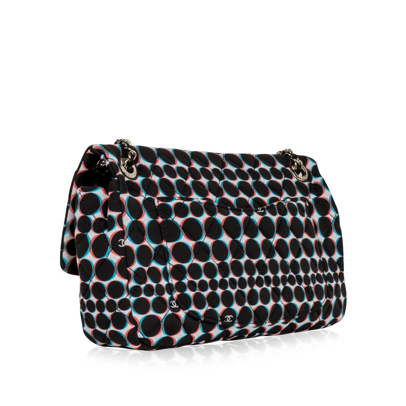 Chanel Polka-Dot Nylon Flap Bag