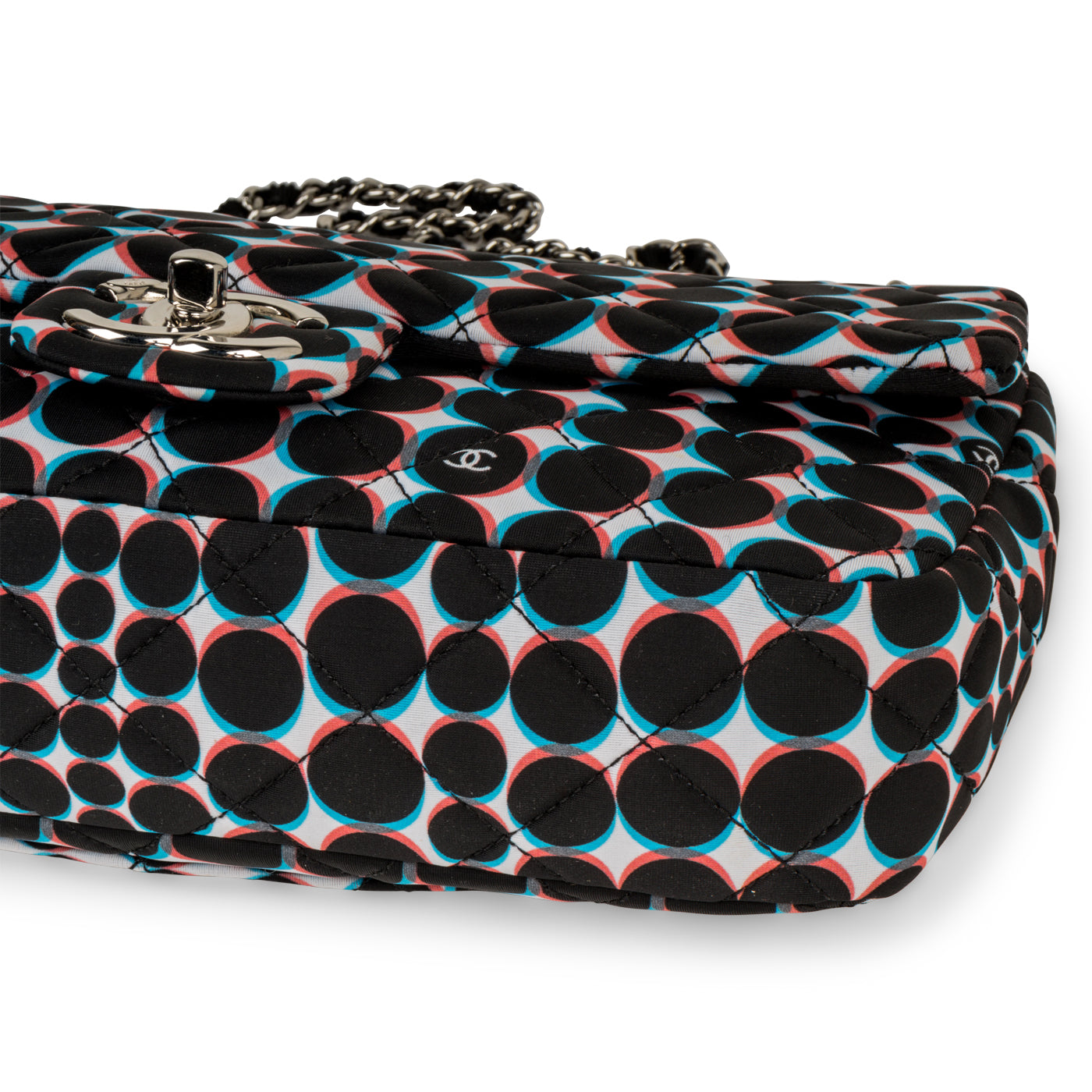 Chanel Polka-Dot Nylon Flap Bag