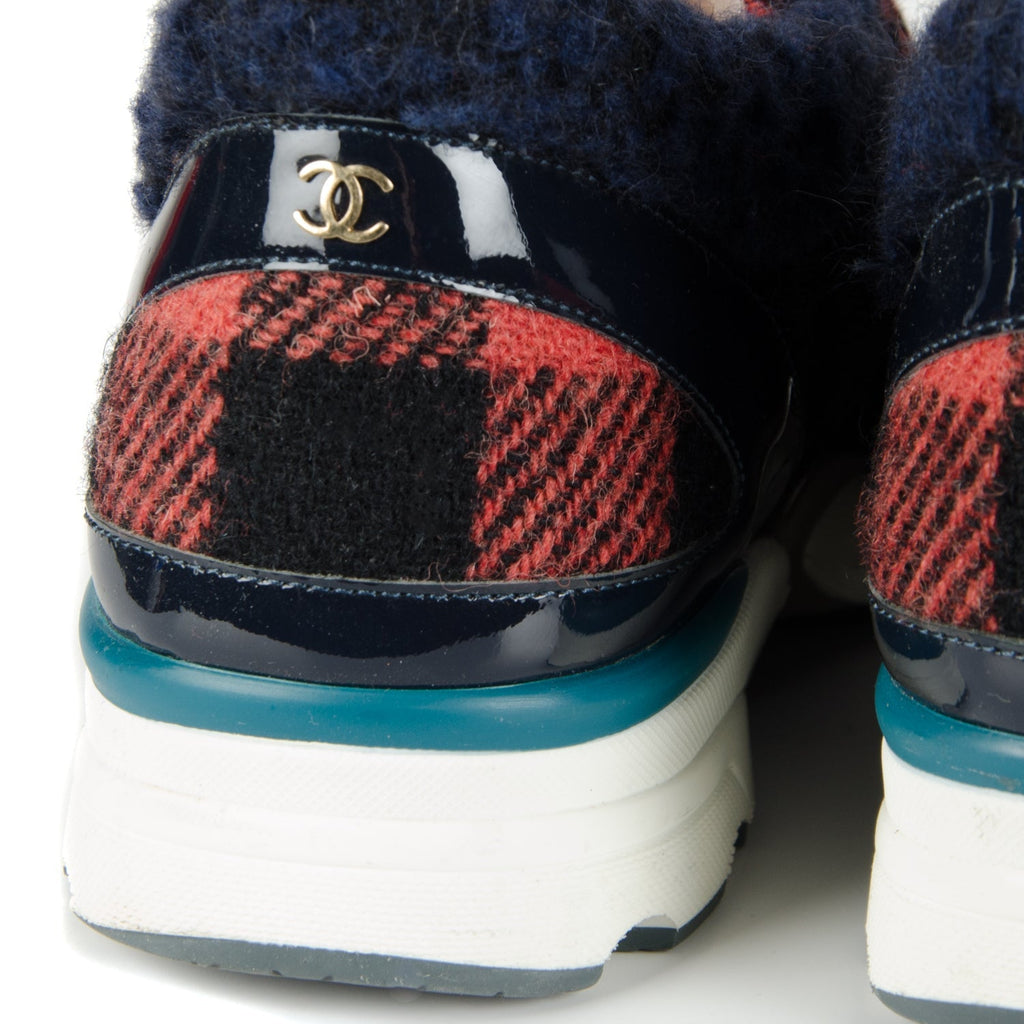 Tweed Patent Leather Sneakers