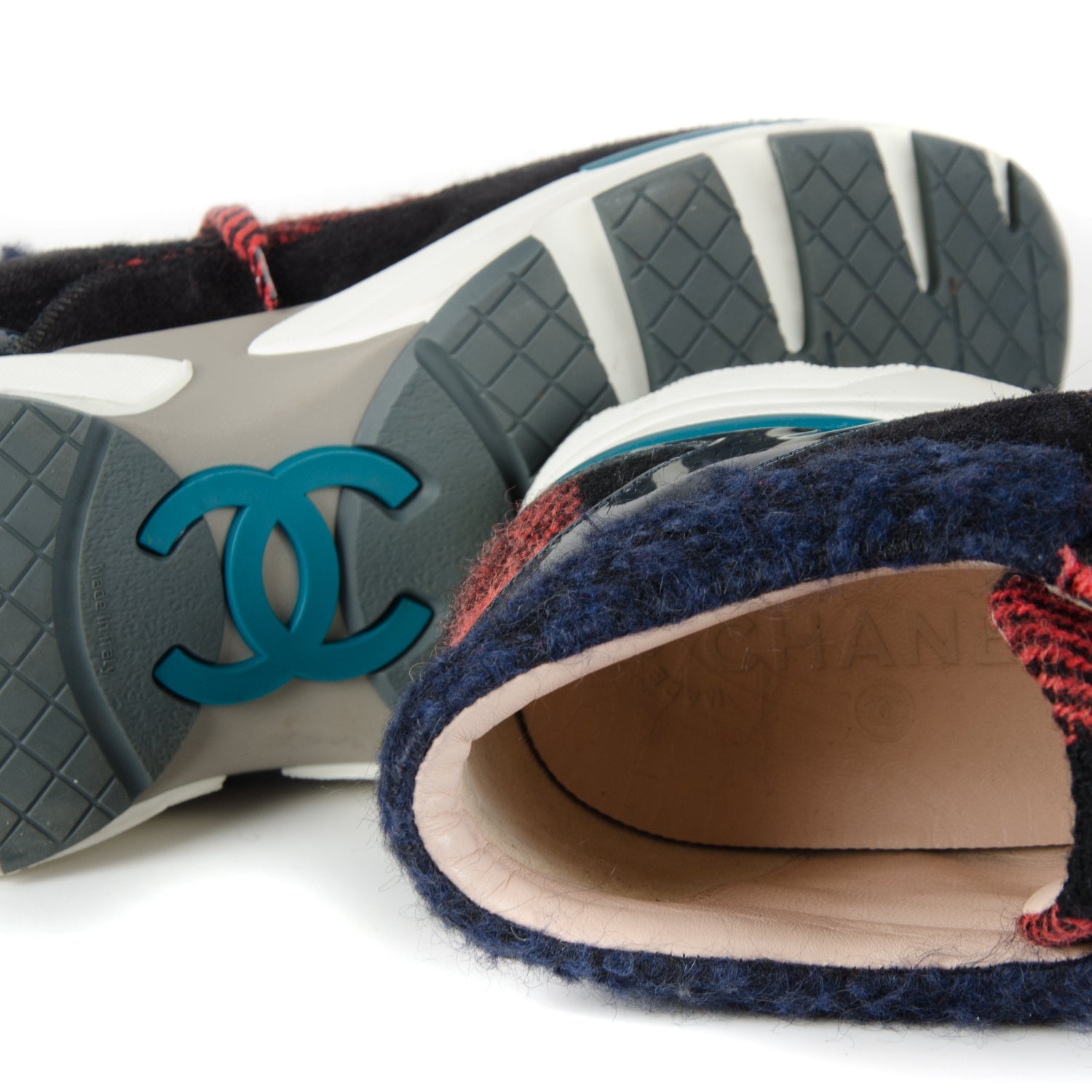 Tweed Patent Leather Sneakers
