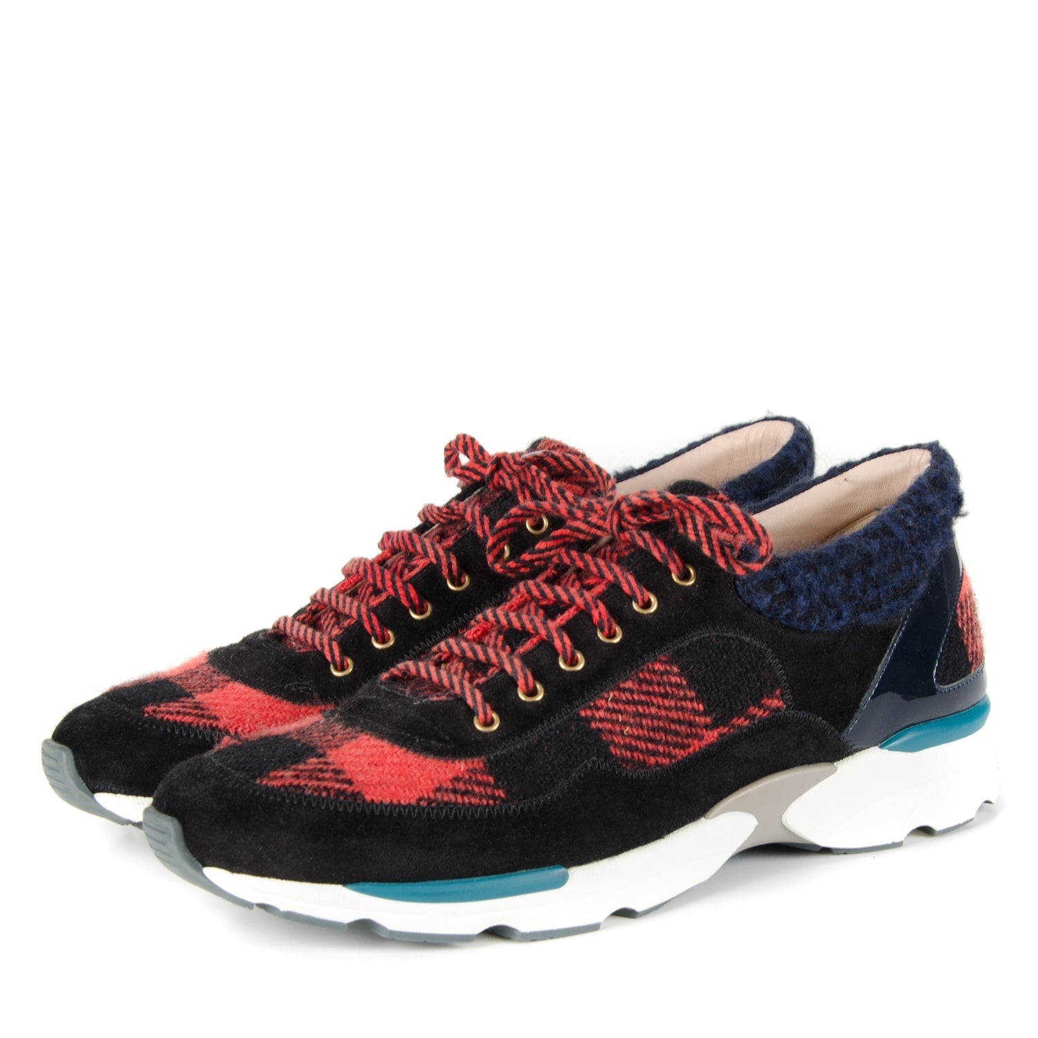 Tweed Patent Leather Sneakers