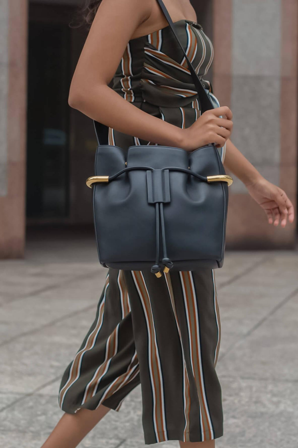 Emma Drawstring Bag Black