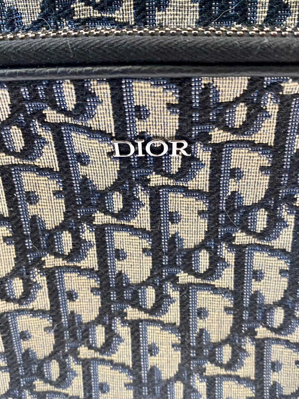 CHRISTIAN DIOR ZIP AROUND CANVAS BLUE OBLIQUE SLING BACKPACK