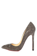 Christian Louboutin Black Crystal Pointy Toe Pumps 36.5