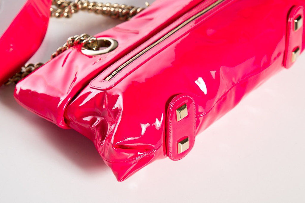 Christian Louboutin Hot Pink Patent Leather Shoulder Bag
