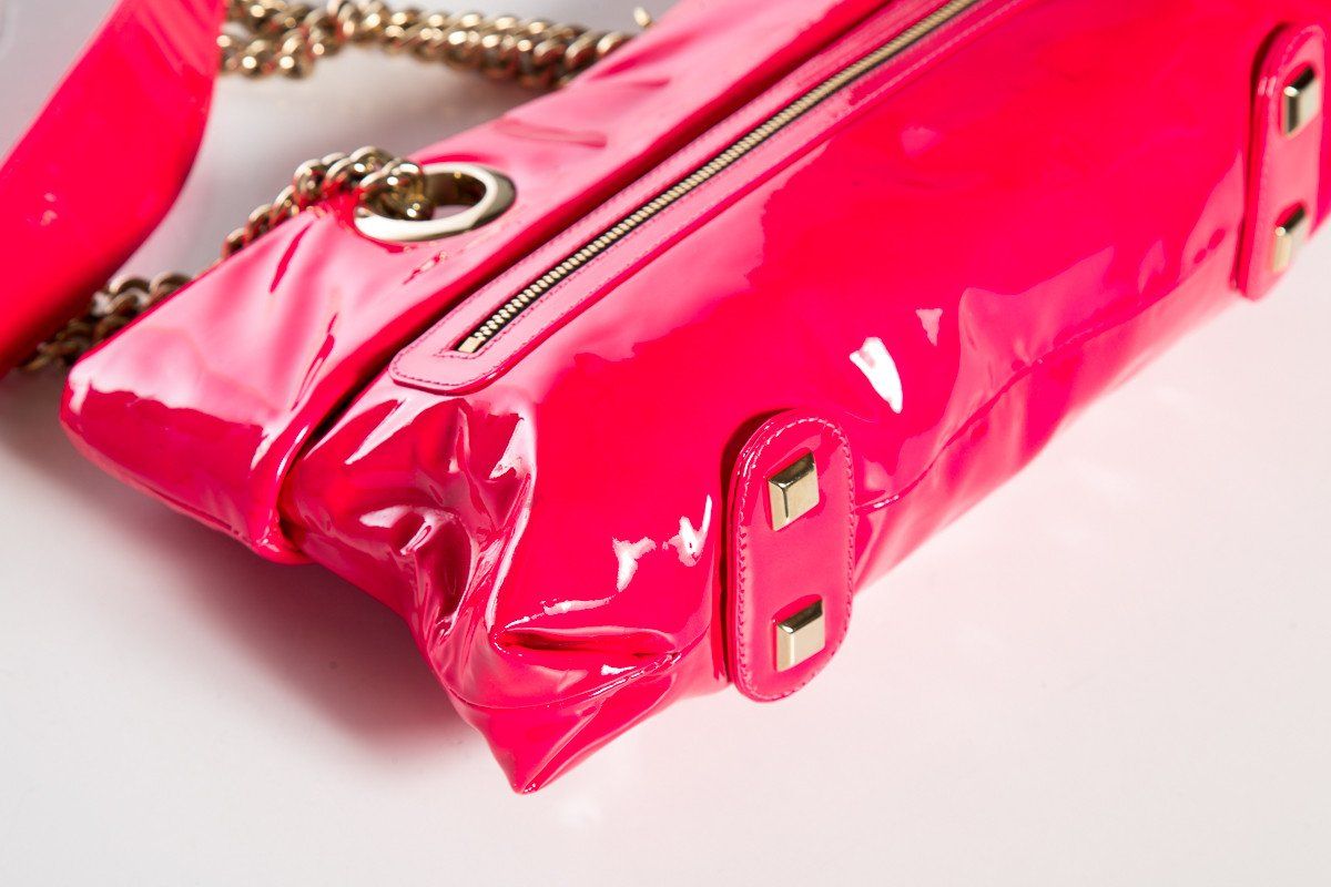 Christian Louboutin Hot Pink Patent Leather Shoulder Bag