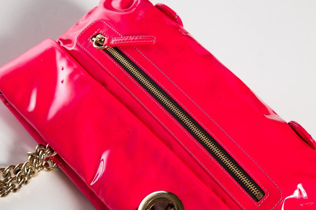 Christian Louboutin Hot Pink Patent Leather Shoulder Bag