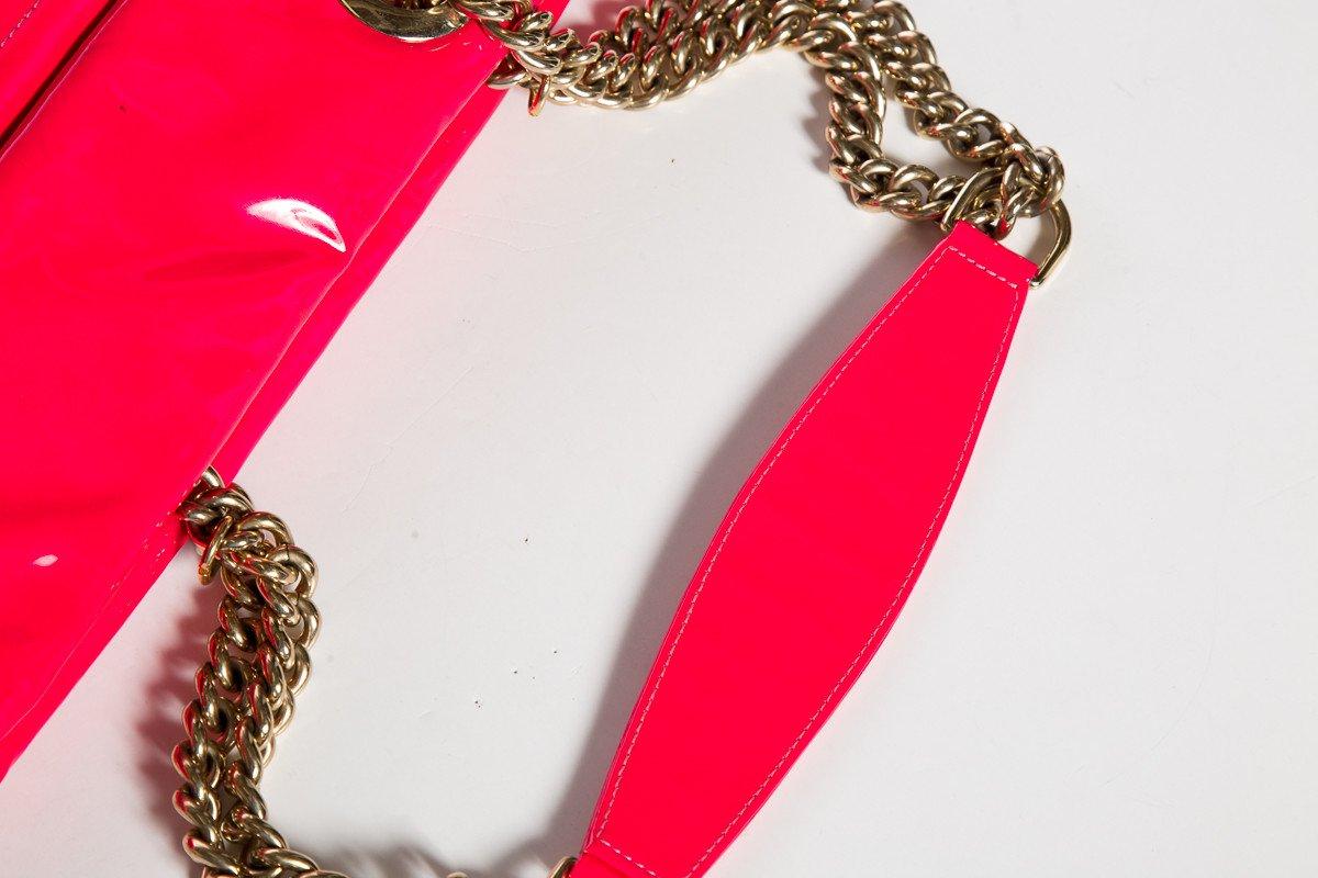 Christian Louboutin Hot Pink Patent Leather Shoulder Bag
