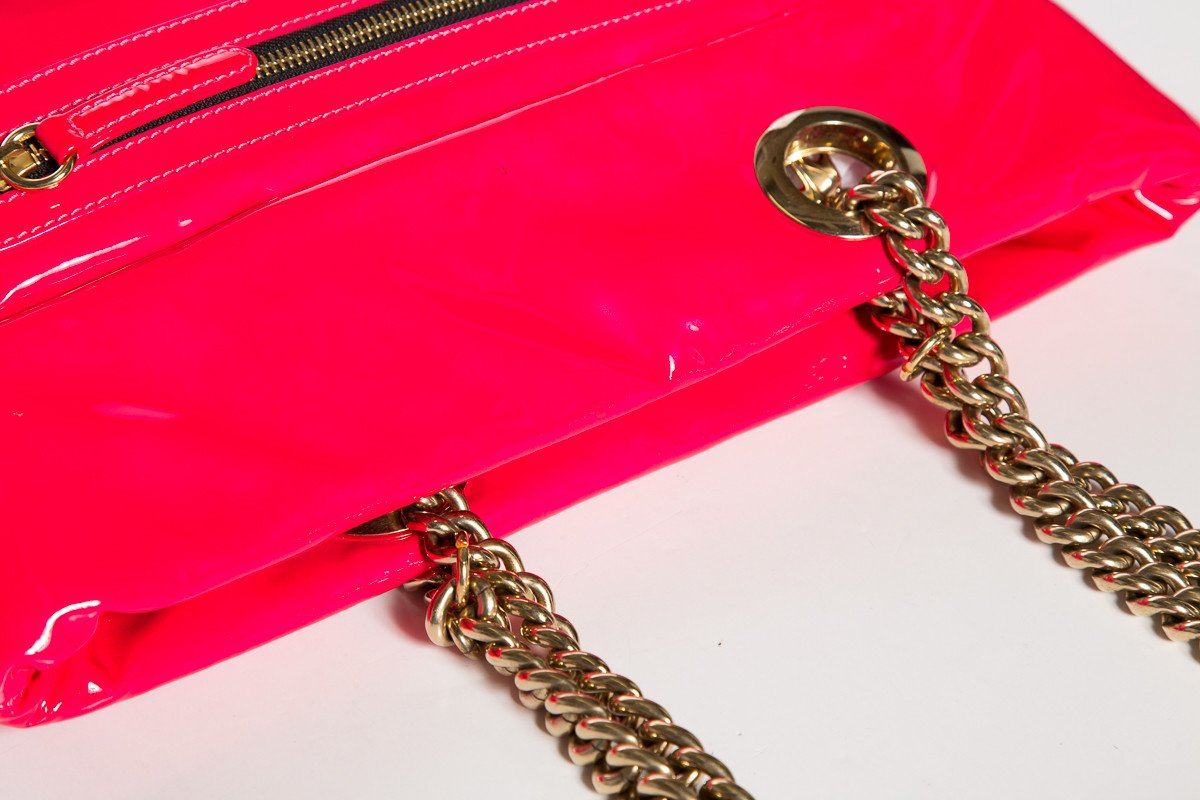 Christian Louboutin Hot Pink Patent Leather Shoulder Bag