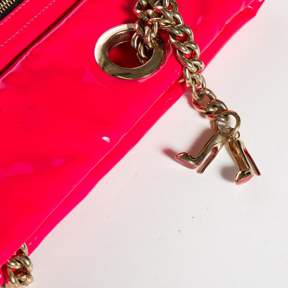 Christian Louboutin Hot Pink Patent Leather Shoulder Bag