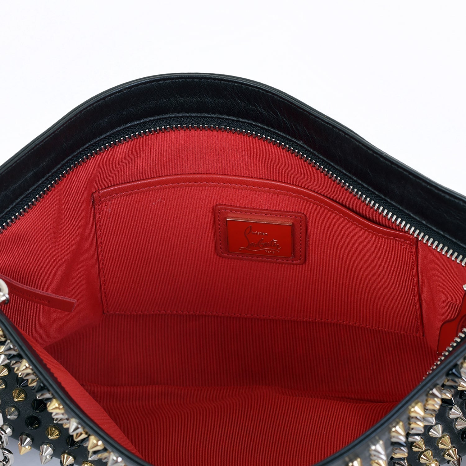 Loubiposh Mixed Metal Spiked Clutch
