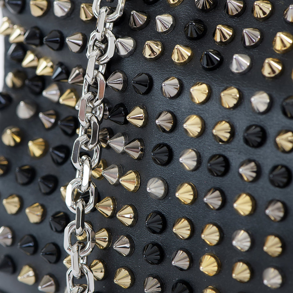 Loubiposh Mixed Metal Spiked Clutch