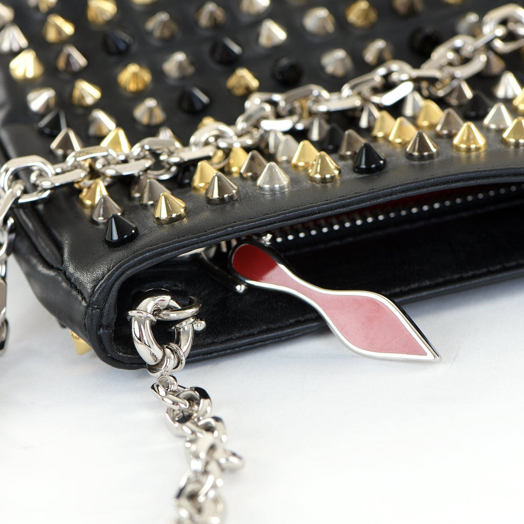 Loubiposh Mixed Metal Spiked Clutch