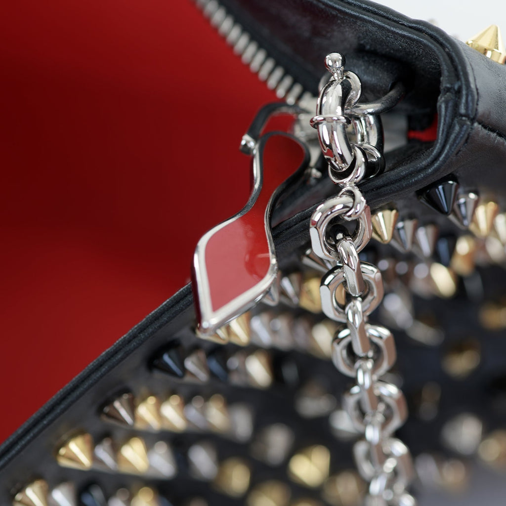 Loubiposh Mixed Metal Spiked Clutch