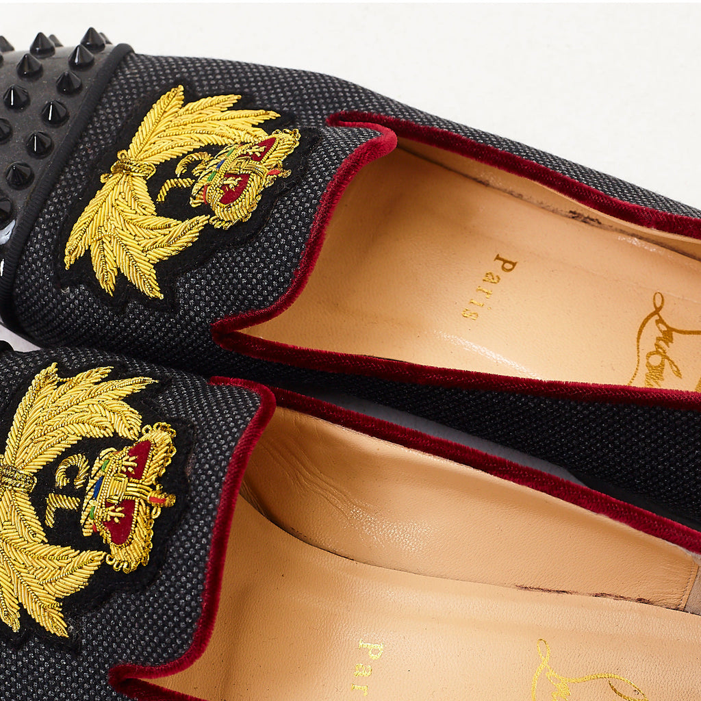 Studded Cap Toe Crest Loafers